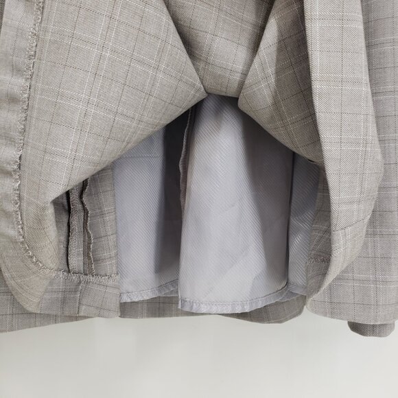 3/$25 H&M Glen Plaid Fit & Flare Dress 14 Short Sleeves Career Work Gray - Picture 9 of 11